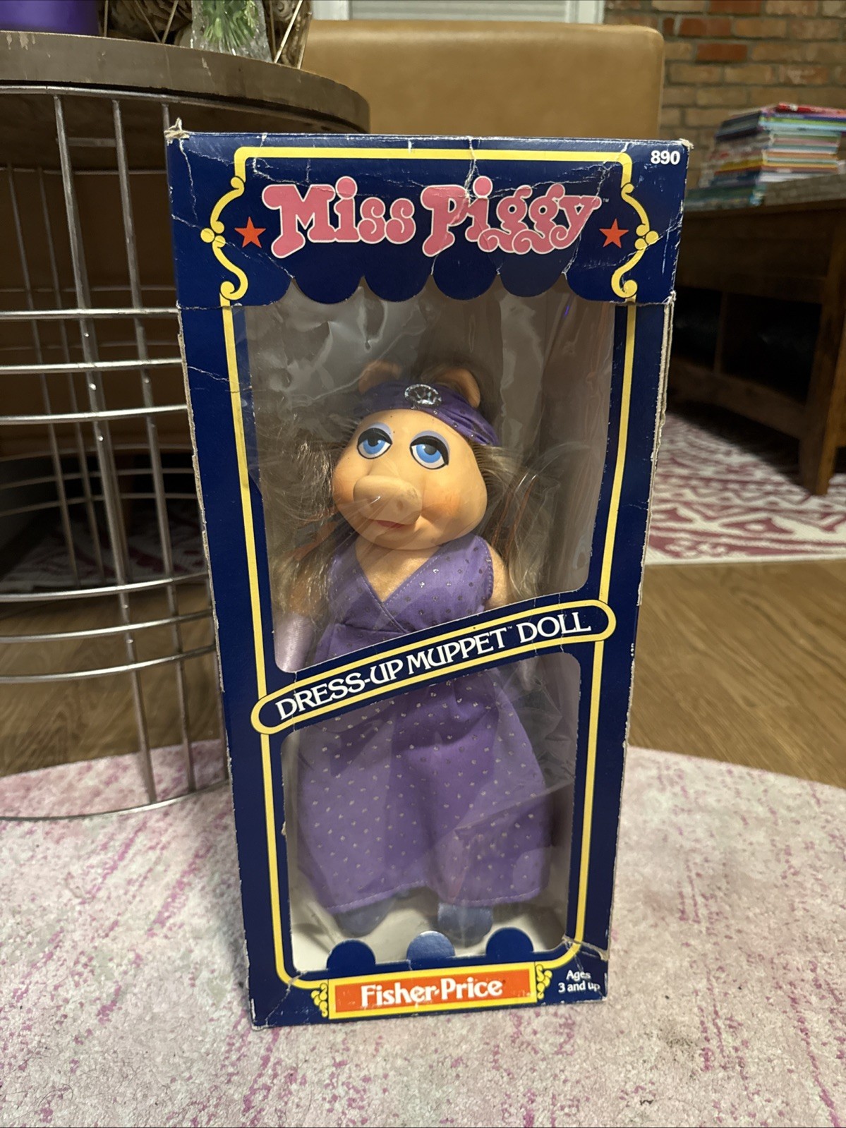 Vintage 1981 Miss Piggy Dress Up Muppet Doll Fisher Price #890, New, Damaged Box Vintage 1981 Miss Piggy Dress Up Muppet Doll Fisher Price #890, New, Damaged Box