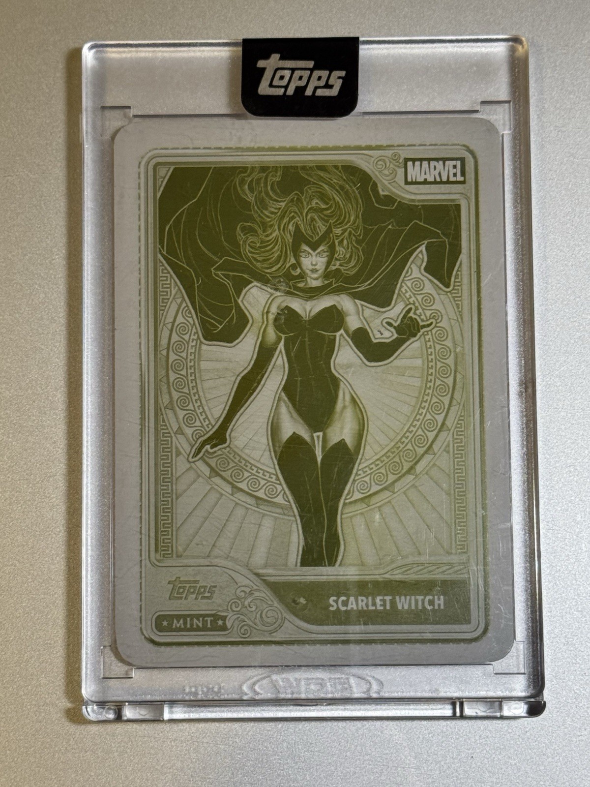 2026 Topps Mint Marvel Scarlet Witch #20 Yellow Printing Plate 1/1 Superfractor