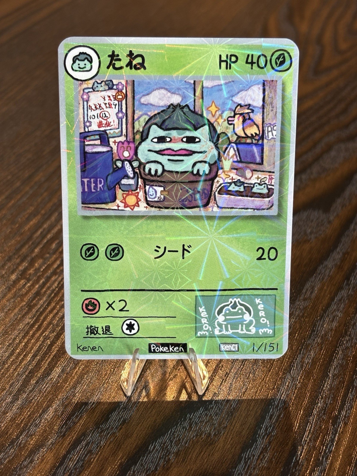 Pokemon Bulbasaur Firework Holo Collectible Fan Art Non TCG - Popo Pack Pokemon Bulbasaur Firework Holo Collectible Fan Art Non TCG - Popo Pack