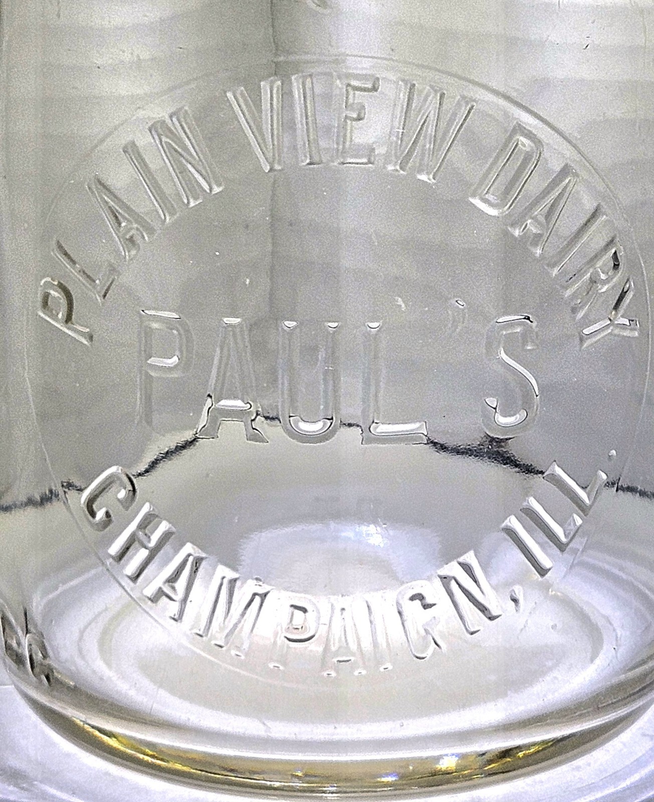 RARE*1930s Vintage PAUL'S PLAIN VIEW DAIRY Champaign, Illinois Quart Milk Bottle RARE*1930s Vintage PAUL'S PLAIN VIEW DAIRY Champaign, Illinois Quart Milk Bottle