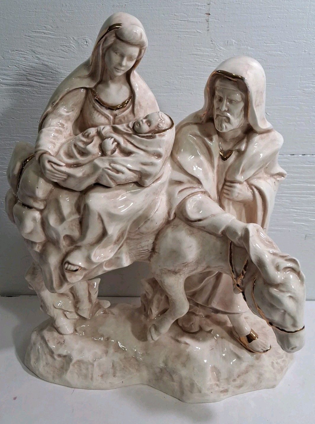 Vintage 1982 Ceramic Holy Family Nativity Provincial Mold Hand Painted 10in S Vintage 1982 Ceramic Holy Family Nativity Provincial Mold Hand Painted 10in S
