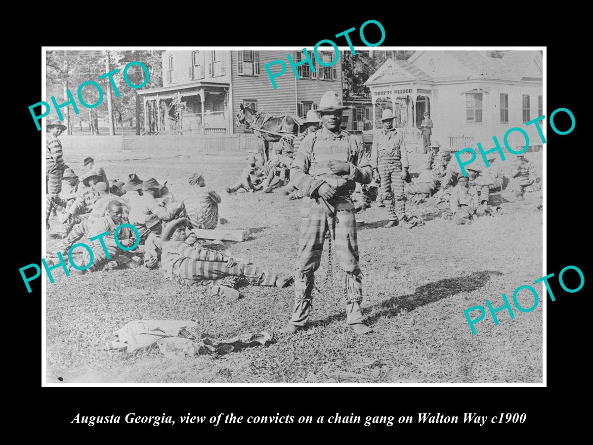 OLD POSTCARD SIZE PHOTO AUGUSTA GEORGIA BLACK CONVICTS CHAIN GANG c1900 OLD POSTCARD SIZE PHOTO AUGUSTA GEORGIA BLACK CONVICTS CHAIN GANG c1900