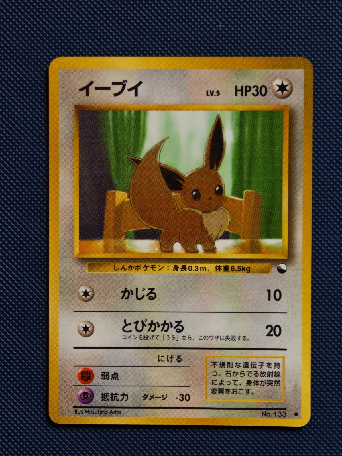 Eevee No.133 LV.5 Vending Series 1 Blue 1998 Old Back Japanese Pokemon Card Eevee No.133 LV.5 Vending Series 1 Blue 1998 Old Back Japanese Pokemon Card