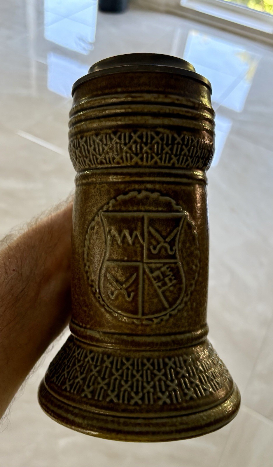 Vintage 1983 Hand Made Wurzburger Hofbrau Handmade Lidded Beer Stein 