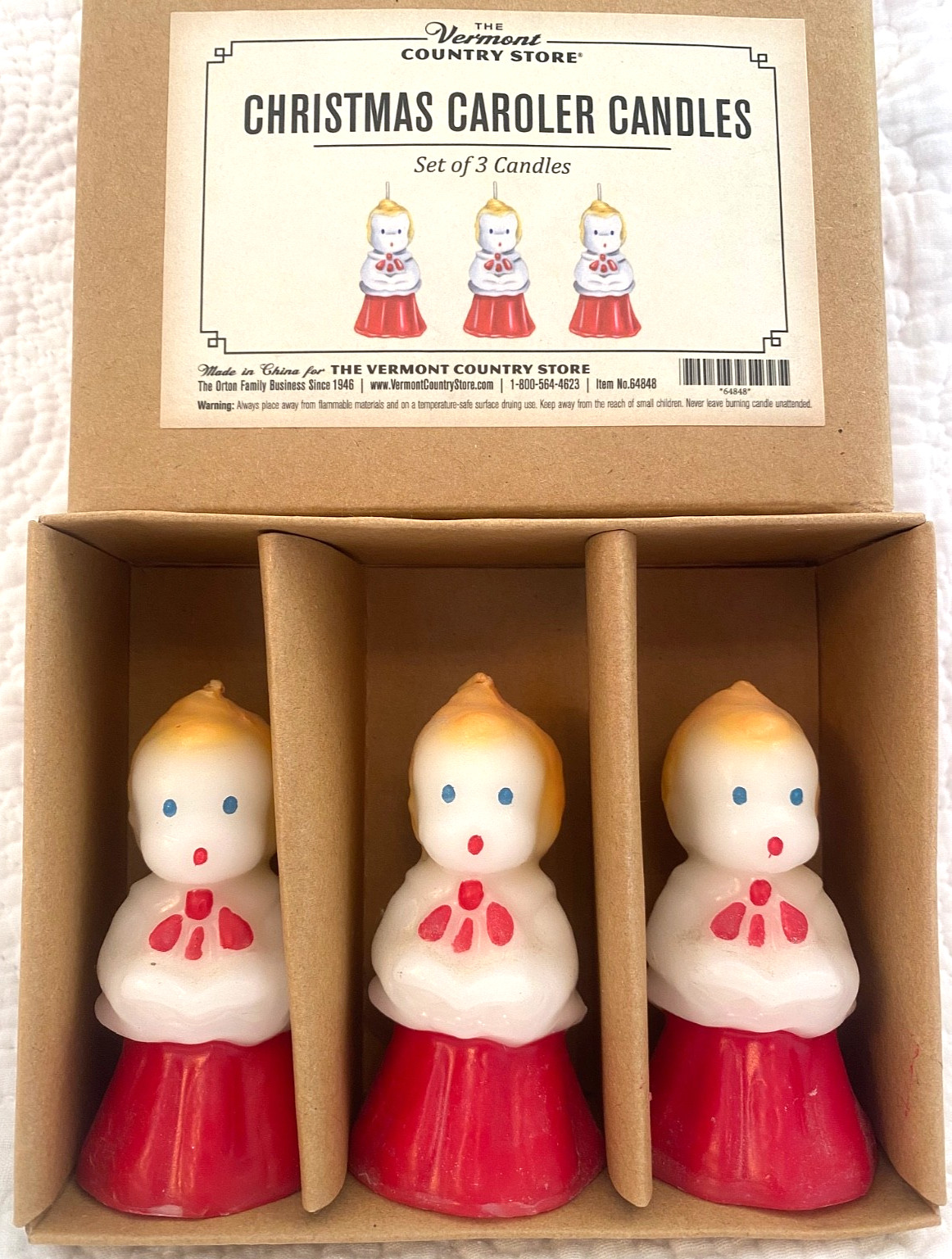 REPRO VT Country Store CHRISTMAS GURLEY CANDLE CHOIR BOYS 3 unused w/box + label REPRO VT Country Store CHRISTMAS GURLEY CANDLE CHOIR BOYS 3 unused w/box + label