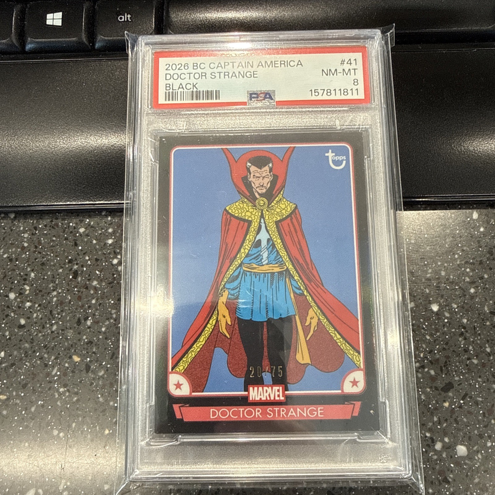 2026 BC Capt America Topps Card Marvel PSA Black Dr Strange 2026 BC Capt America Topps Card Marvel PSA Black Dr Strange