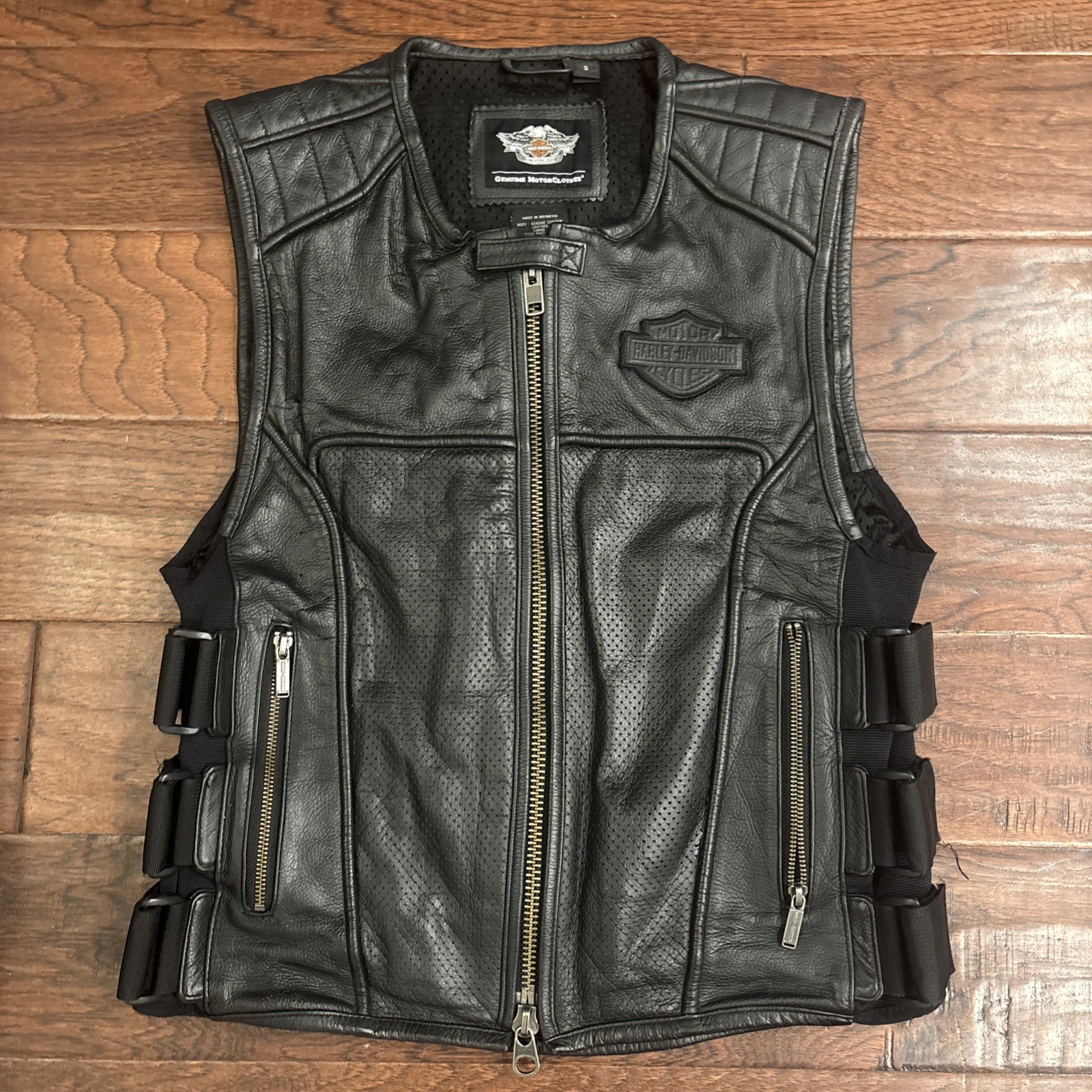 Harley-Davidson® Men's Swat II Genuine Leather Zippered Vest, Black, Small