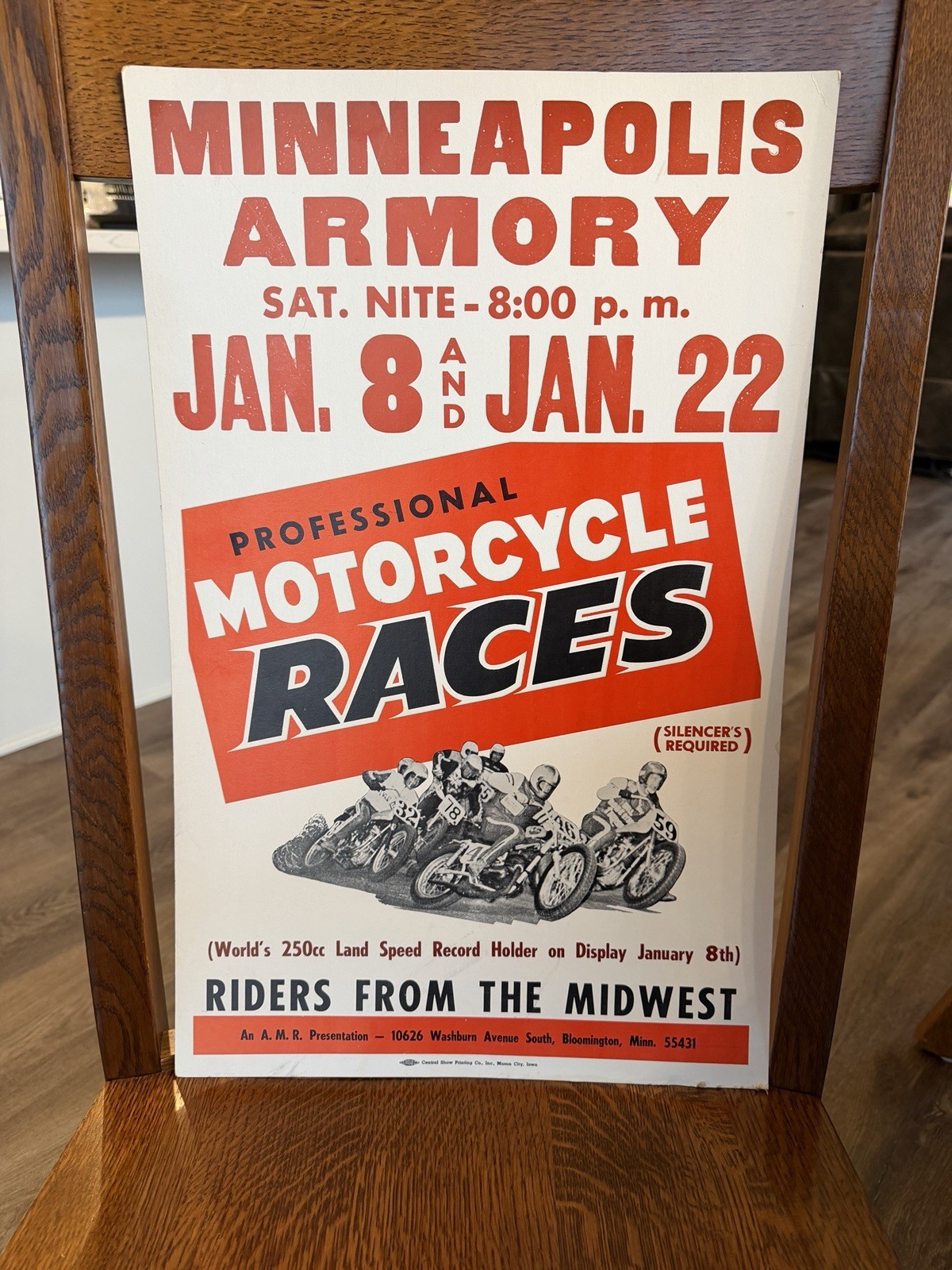 Vintage Minneapolis Armory Professional Motor Tackle Racing Poster Sign MN Wow Vintage Minneapolis Armory Professional Motor Tackle Racing Poster Sign MN Wow