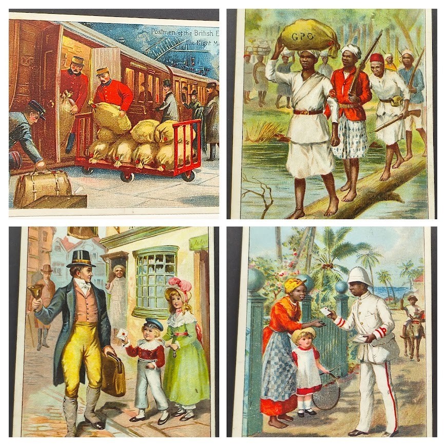 4 "Postmen of the British Empire" series Postcards 1904 Barbadoes