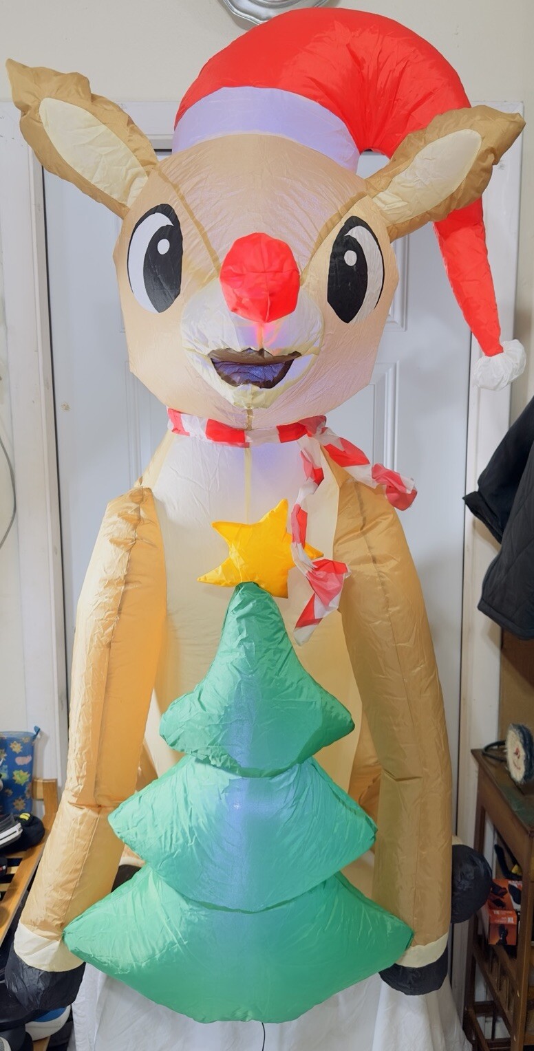 Gemmy Rudolph The Red Nose Reindeer Airblown Inflatable 4.5FT LED Yard ...