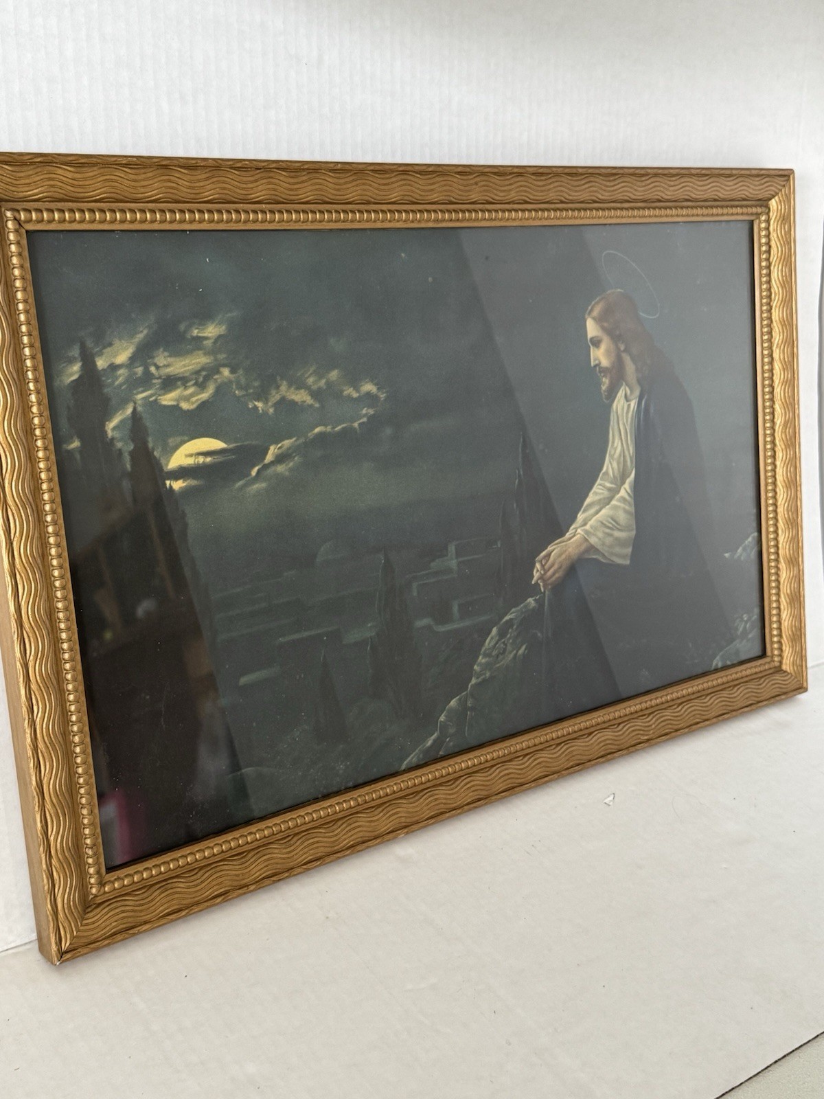 Vintage framed lithograph of Christ on the Mount of Olives 14” X 22” Vintage framed lithograph of Christ on the Mount of Olives 14” X 22”