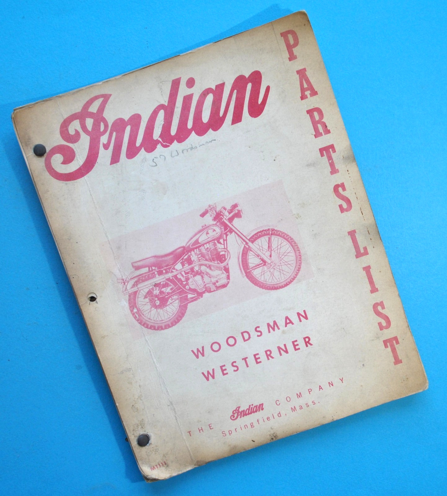 Original 1956-1957 Indian Motorcycle Parts Catalog Woodsman Westerner Original 1956-1957 Indian Motorcycle Parts Catalog Woodsman Westerner