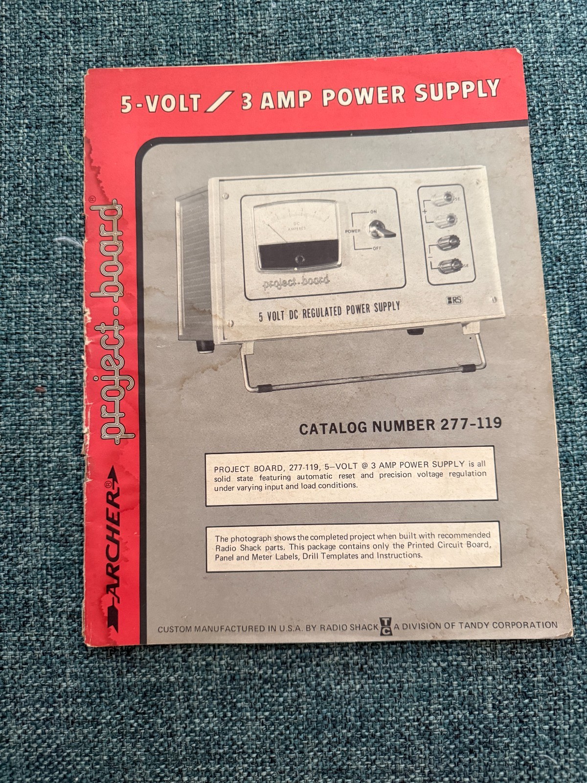 FREE SHIP 1970s? Archer Radio Shack 5 Volt 3 Amp Regulated Power Supply Manual FREE SHIP 1970s? Archer Radio Shack 5 Volt 3 Amp Regulated Power Supply Manual