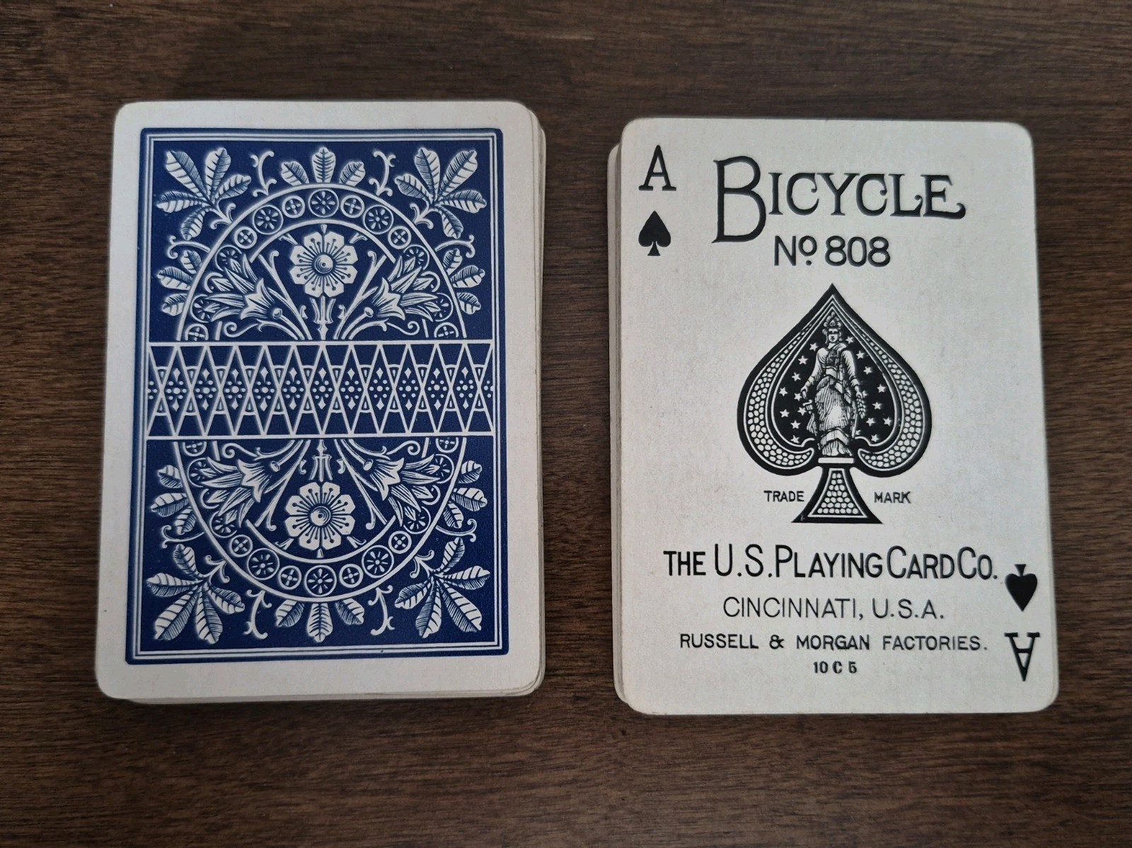 Vintage C1906-1925 Bicycle Playing Cards, Blue Lotus Back, No Box Vintage C1906-1925 Bicycle Playing Cards, Blue Lotus Back, No Box
