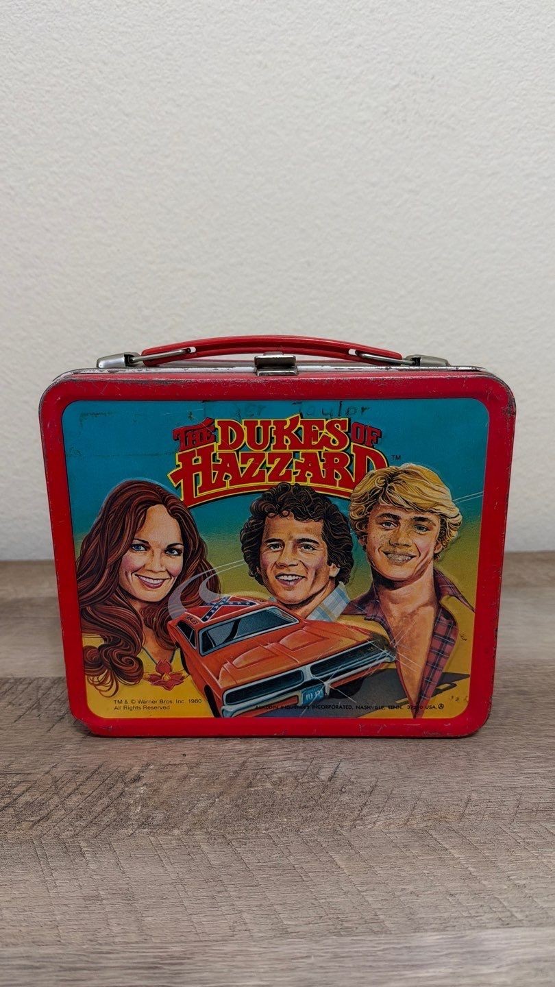 Vintage 1980 The Dukes of Hazzard Metal Lunchbox General Lee 80s NO THERMOS
