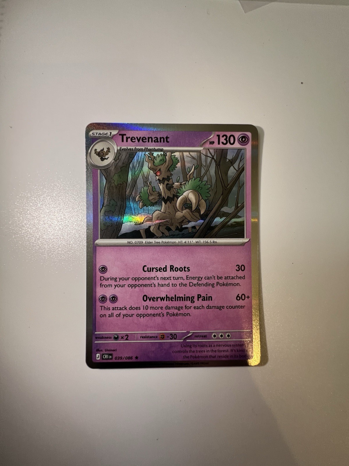 Trevenant (Holo) 039/086 - Pokemon TVG Chaos Rising - NM Trevenant (Holo) 039/086 - Pokemon TVG Chaos Rising - NM