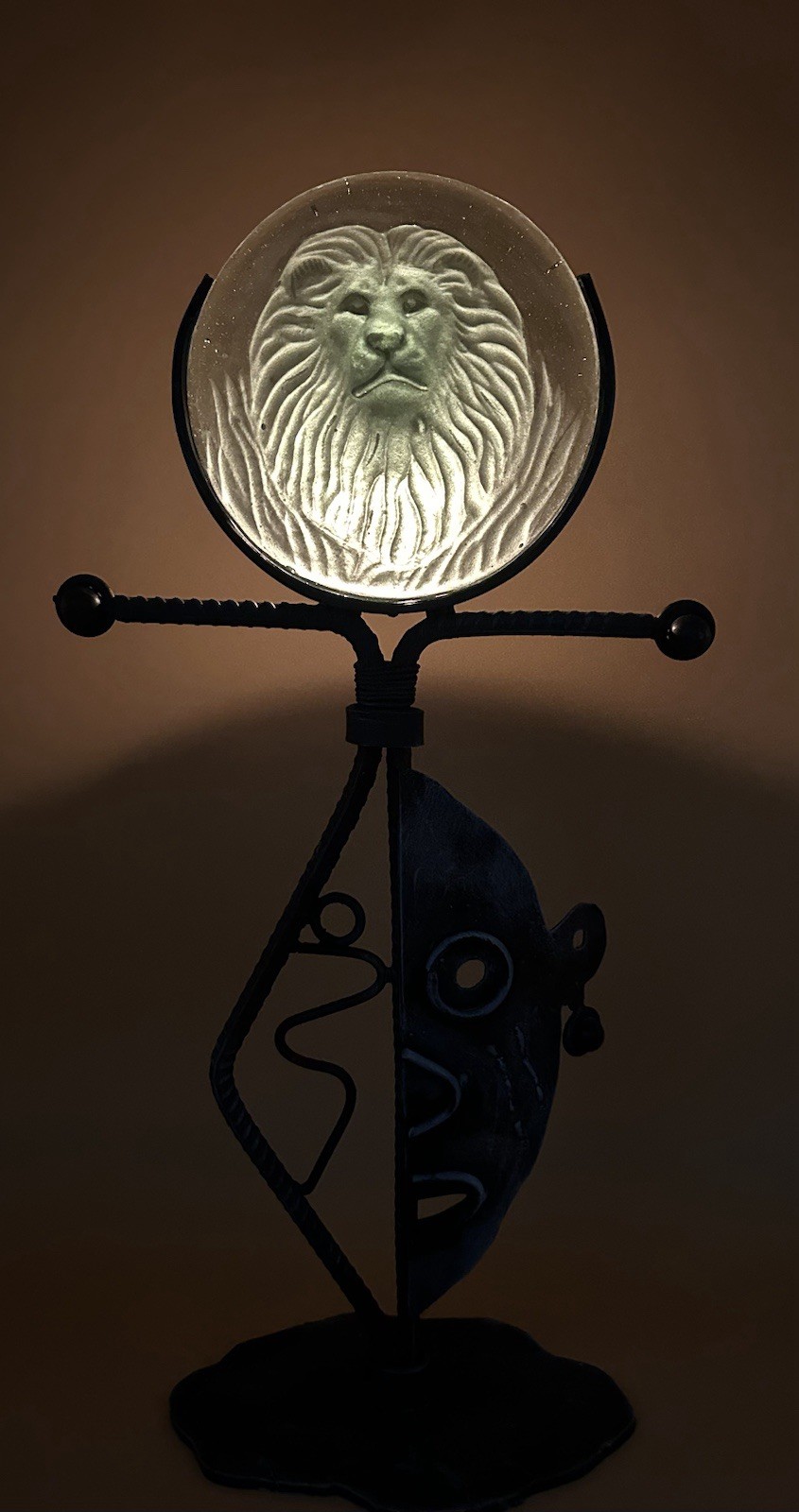 VINTAGE BRUTALIST STYLE-METAL & GLASS TEA LIGHT/CANDLE HOLDER. NEIMAN MARCUS? VINTAGE BRUTALIST STYLE-METAL & GLASS TEA LIGHT/CANDLE HOLDER. NEIMAN MARCUS?