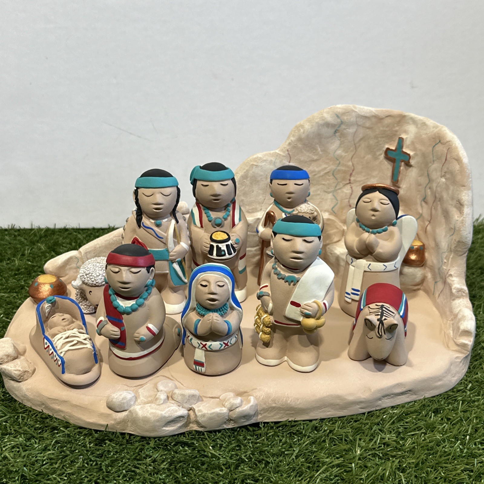 Vintage 1986 Teissedre 11 Pc Southwestern Storyteller Nativity Set Vintage 1986 Teissedre 11 Pc Southwestern Storyteller Nativity Set