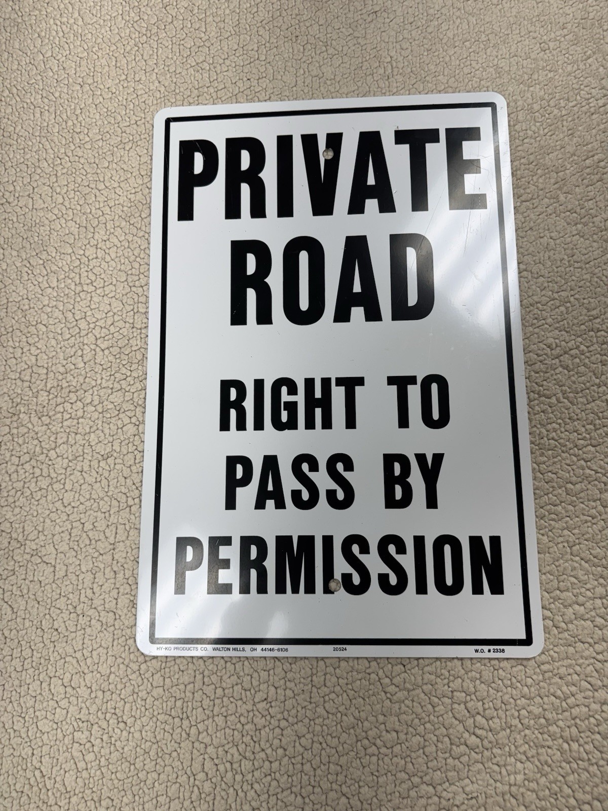 Vintage Private Road Right to Pass by Permission Only Sign 18' x 12" Vintage Private Road Right to Pass by Permission Only Sign 18' x 12"