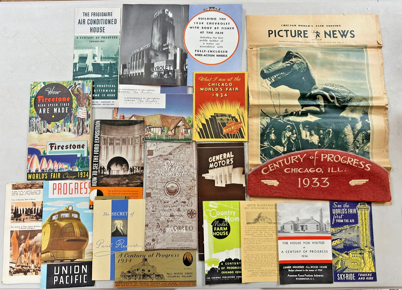 1933/34 Chicago World Fair Century of Progress Large Souvenir Ephemera Lot