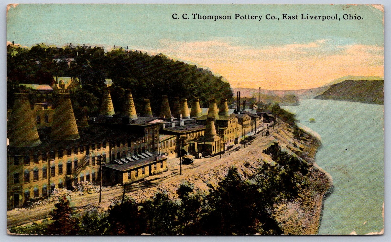 K29/ East Liverpool Ohio Postcard c1910 Thompson Pottery Kilns River 93 K29/ East Liverpool Ohio Postcard c1910 Thompson Pottery Kilns River 93