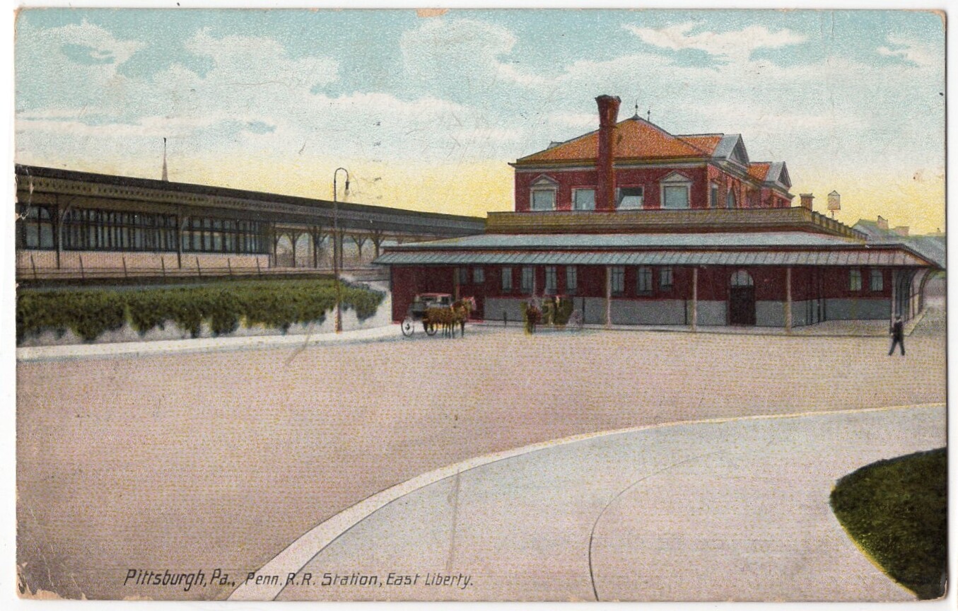 PITTSBURGH PA PENN RR STATION EAST LIBERTY POSTCARD 1910 051722 R PITTSBURGH PA PENN RR STATION EAST LIBERTY POSTCARD 1910 051722 R