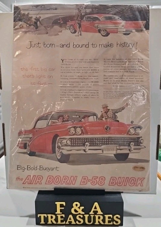 1958 Buick Automobile Ad Page The Air Born B-58 Buick Roadmaster 1958 Buick Automobile Ad Page The Air Born B-58 Buick Roadmaster