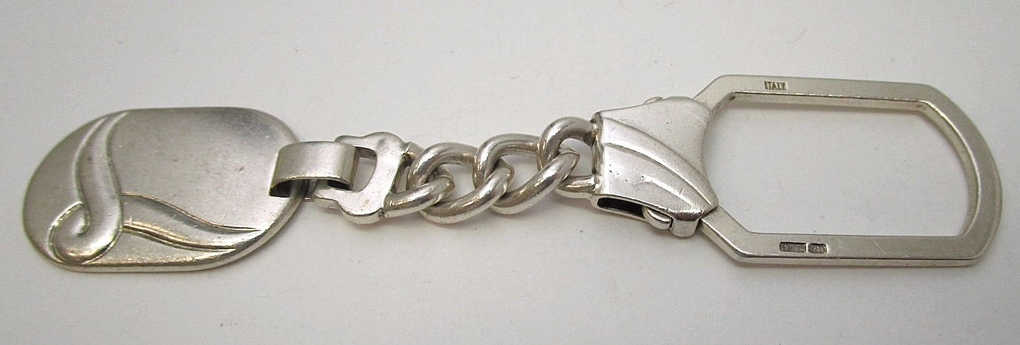 Vintage Italian Designer Sterling Silver Key Ring No Monogram-Never Used Vintage Italian Designer Sterling Silver Key Ring No Monogram-Never Used