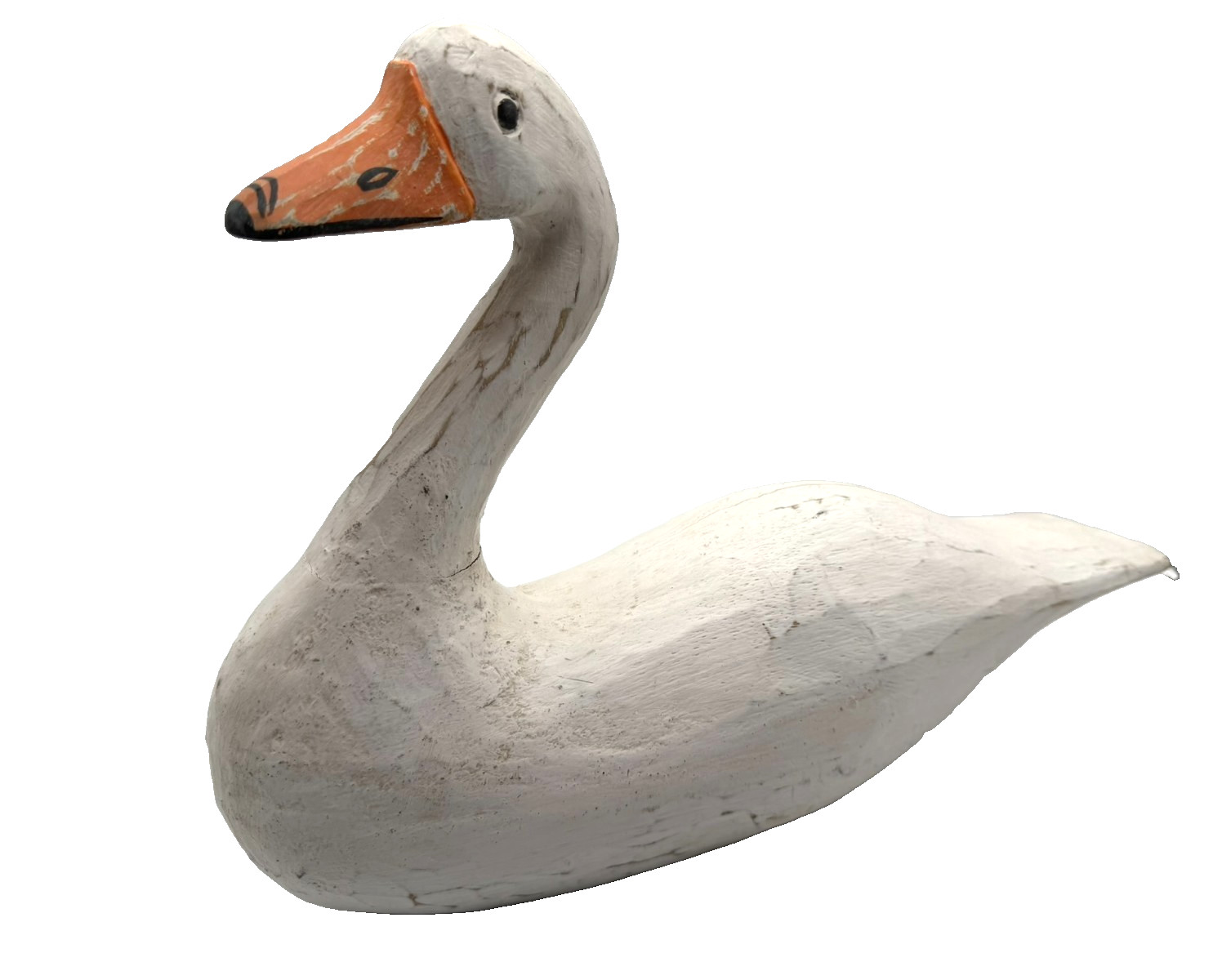 Large Farmhouse Country Handmade Folk Art Primitive Wood Goose Swan Decoy Rustic
