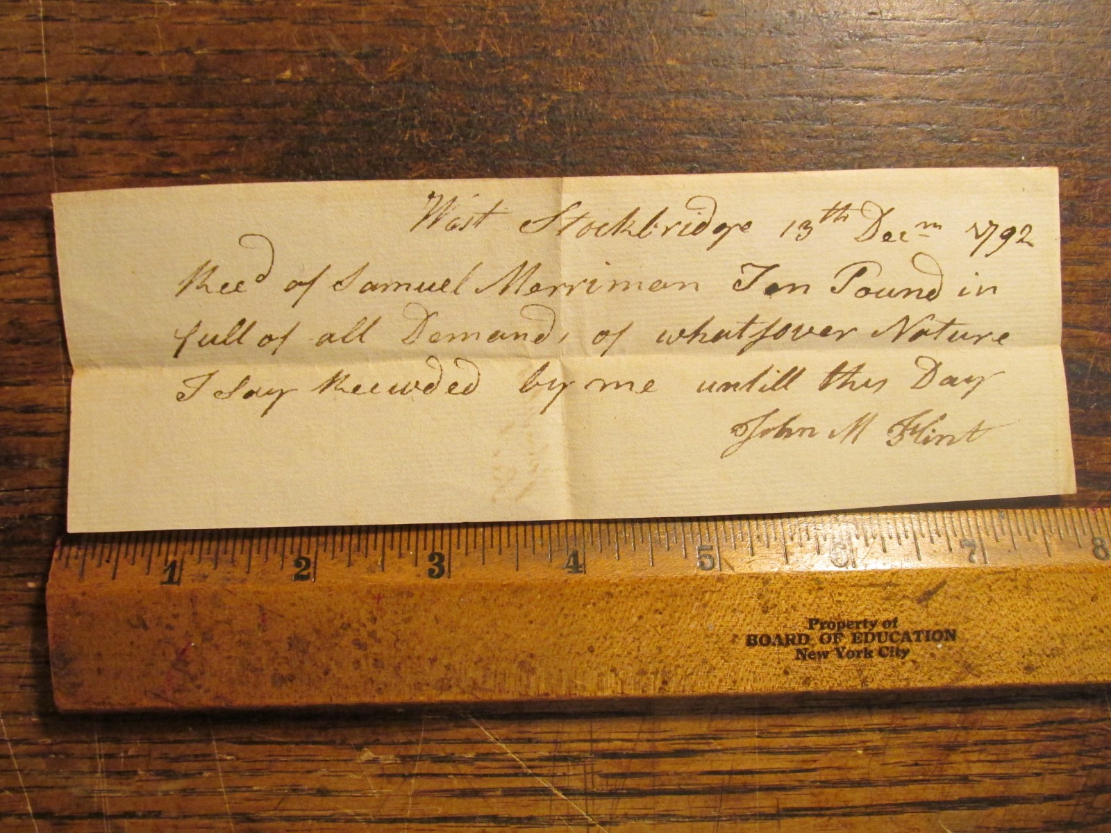 Antique Ephemera 1792 Receipt West Stockbridge MA Revolutionary War Connection Antique Ephemera 1792 Receipt West Stockbridge MA Revolutionary War Connection