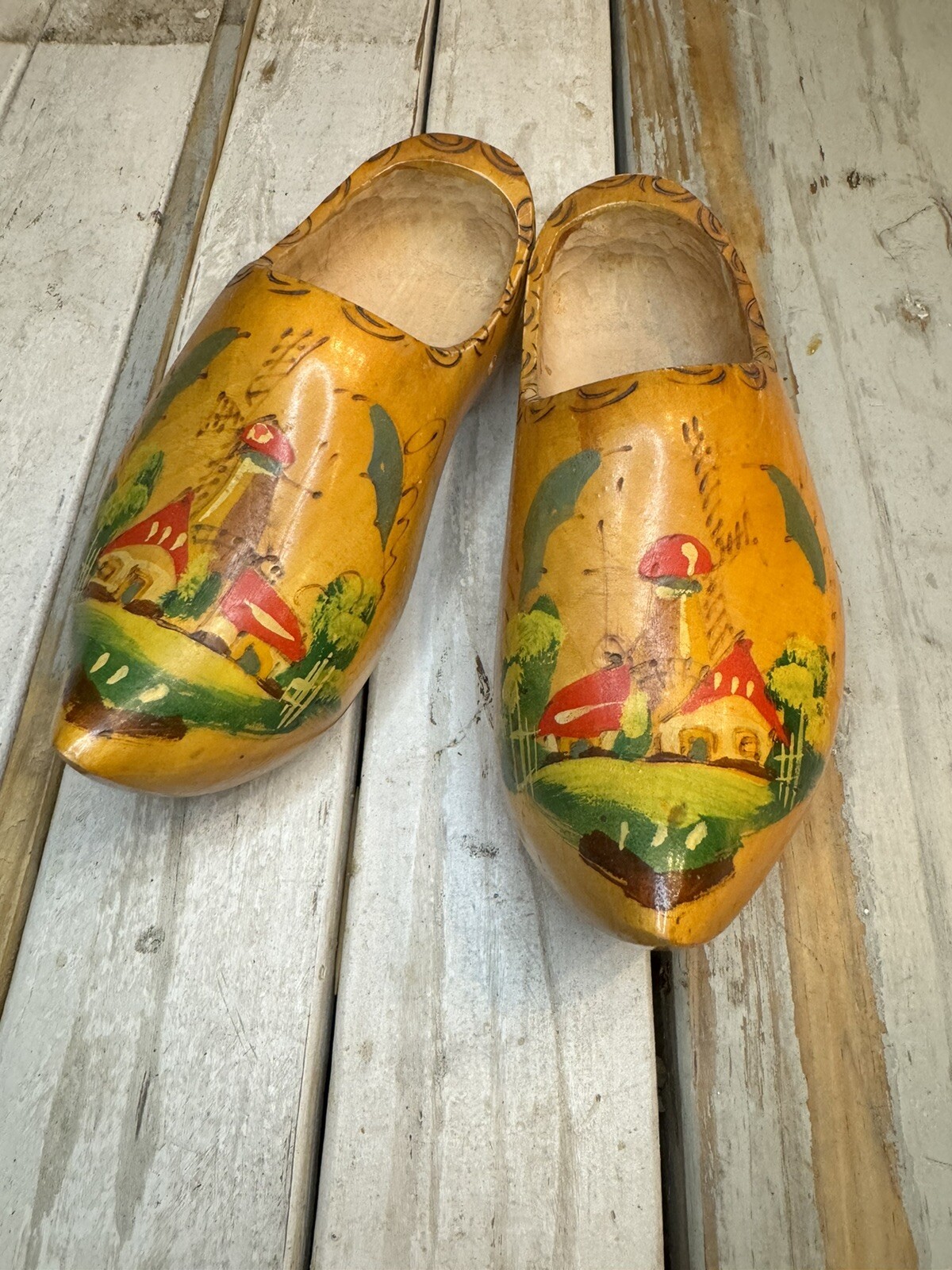 Vintage Wooden Shoes Souvenir. Made In Holland. See Pictures.   Windmill.