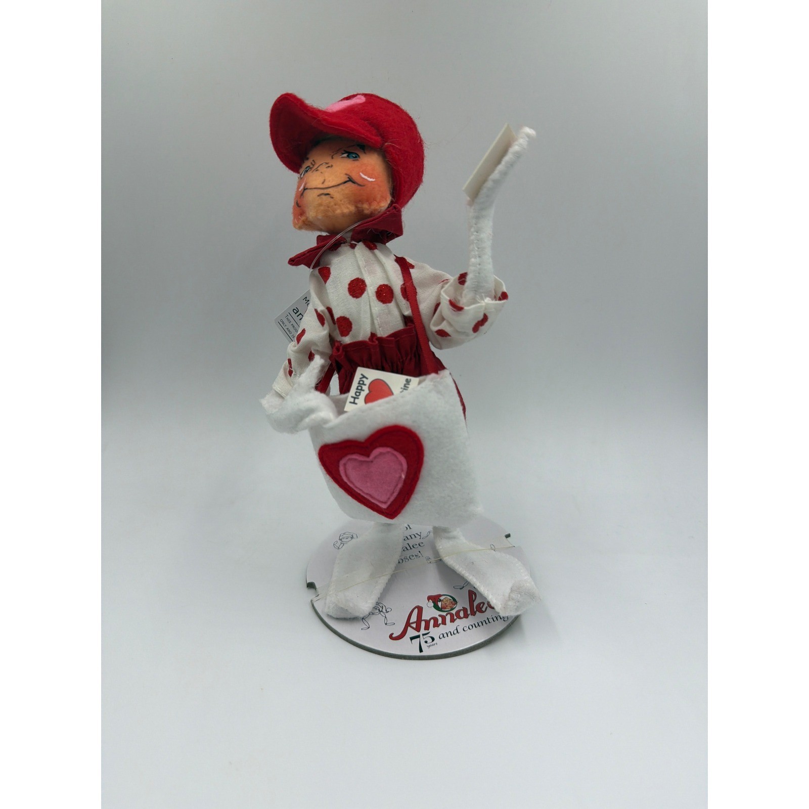 Annalee 9 Inch Valentine Delivery Elf Doll Red White Polka Dot 111120 NWT Annalee 9 Inch Valentine Delivery Elf Doll Red White Polka Dot 111120 NWT
