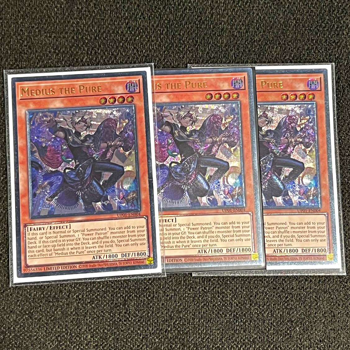 Konami Yu-Gi-Oh Medius the Pure UP01-EN004 English Ultimate Rare Playset Konami Yu-Gi-Oh Medius the Pure UP01-EN004 English Ultimate Rare Playset