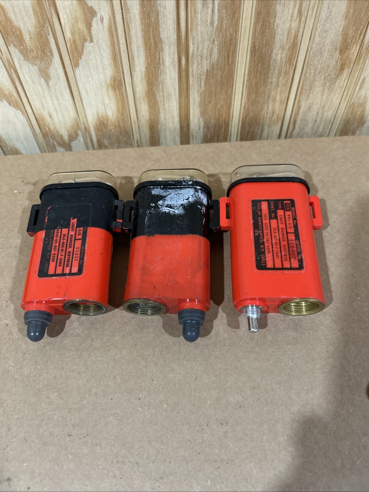 3x Vintage US Military SDU-5/E Distress Light Marker *Blems* 3x Vintage US Military SDU-5/E Distress Light Marker *Blems*