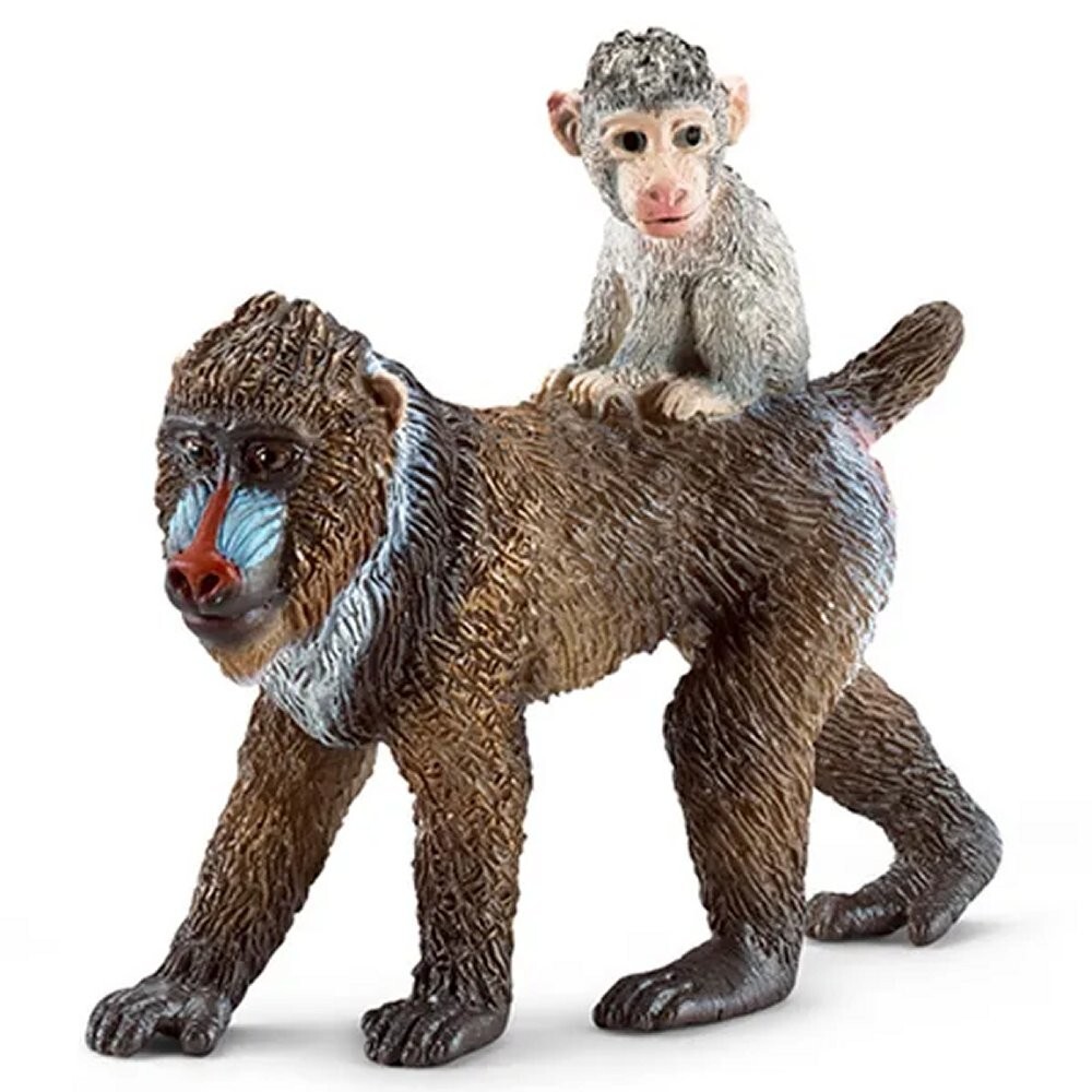 NEW Schleich 14716 Mandrill Female & Baby RETIRED Wild Life Animal Monkey NEW Schleich 14716 Mandrill Female & Baby RETIRED Wild Life Animal Monkey