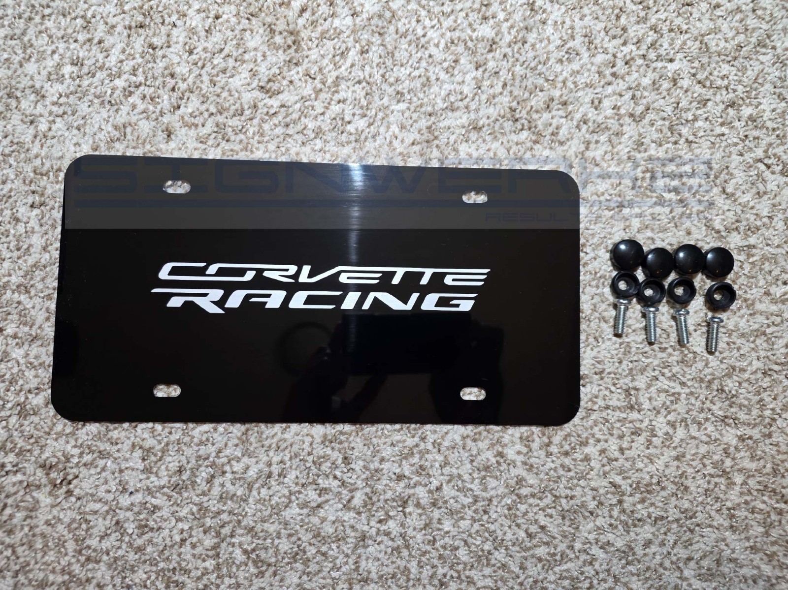 Corvette Racing II Silver Laser Engraved Aluminum vanity plate Corvette Racing II Silver Laser Engraved Aluminum vanity plate