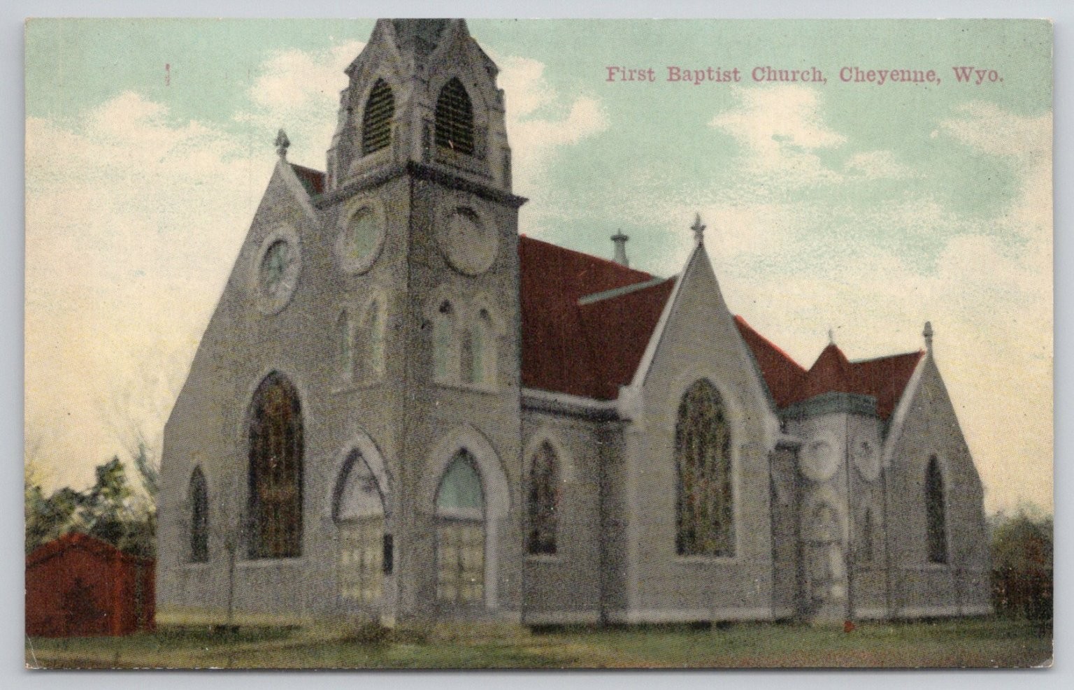 First Baptist Church Cheyenne Wyoming Postcard C.E. Wheelock Early 1900s