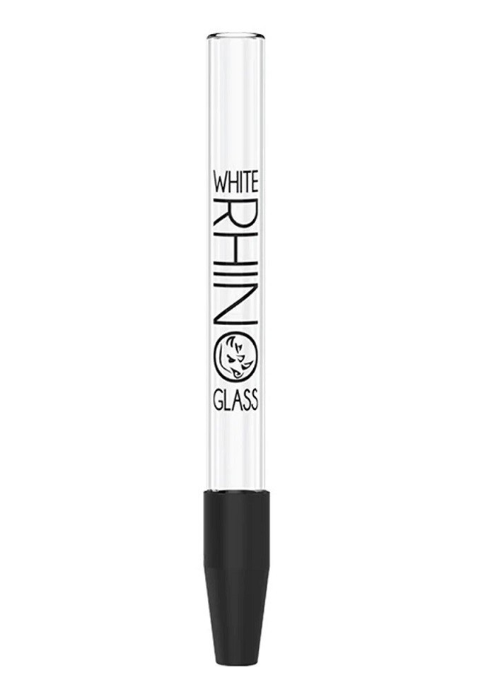 White Rhino Quartz Tobacco Straw – 5" with Silicone Cap