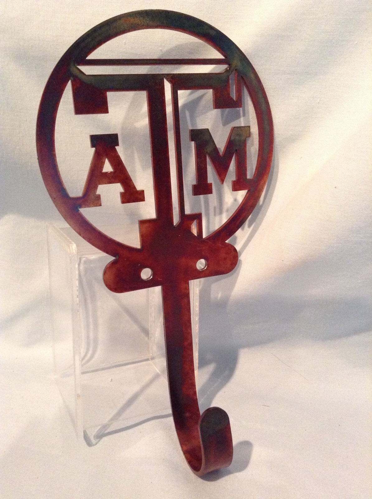 Texas A & M Robe Hook Lazer Cut Rainbow Coppertone Steel $19.99 Texas A & M Robe Hook Lazer Cut Rainbow Coppertone Steel $19.99