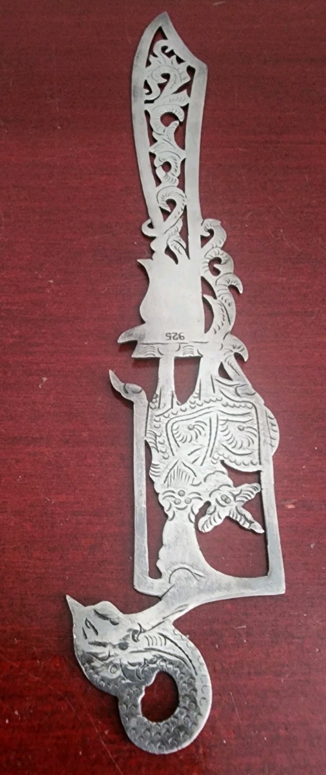 VINTAGE HANDMADE 925 STERLING SILVER FILIGREE LETTER OPENER VINTAGE HANDMADE 925 STERLING SILVER FILIGREE LETTER OPENER