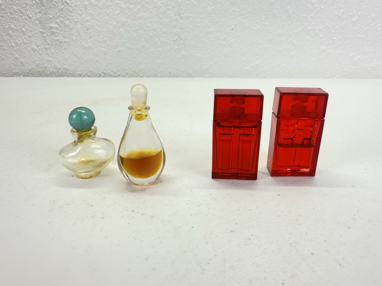 Vintage Miniature Empty Perfume Bottle Lot Halston Red Door Wings Decor Display Vintage Miniature Empty Perfume Bottle Lot Halston Red Door Wings Decor Display