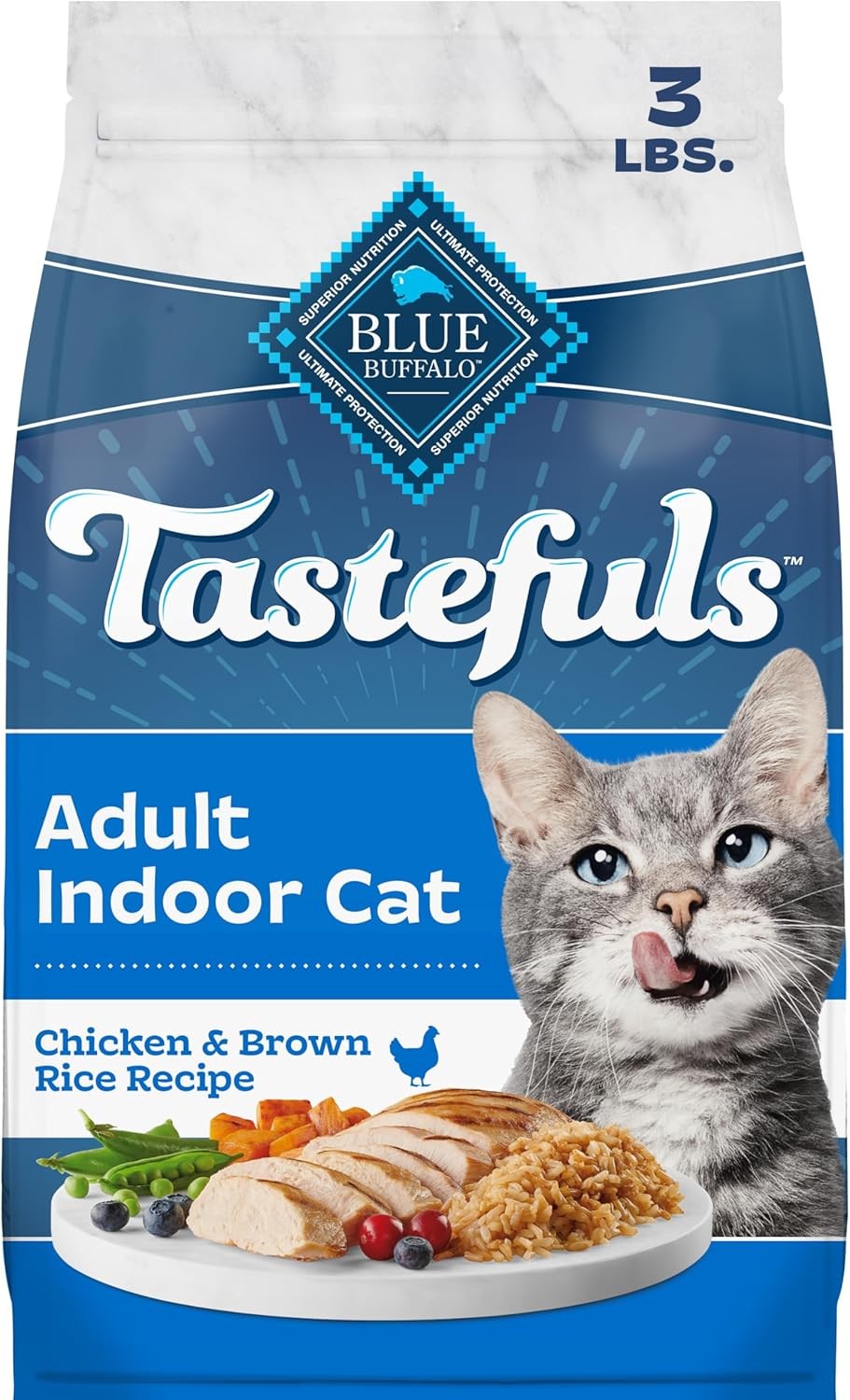 Blue Buffalo Tastefuls Chicken & Brown Rice Recipe Dry Indoor Cat Food for Adult Blue Buffalo Tastefuls Chicken & Brown Rice Recipe Dry Indoor Cat Food for Adult