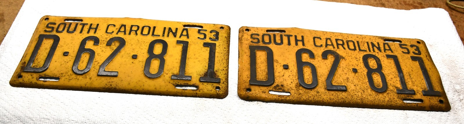 Pair of Vintage 1953 South Carolina License Plates Pair of Vintage 1953 South Carolina License Plates