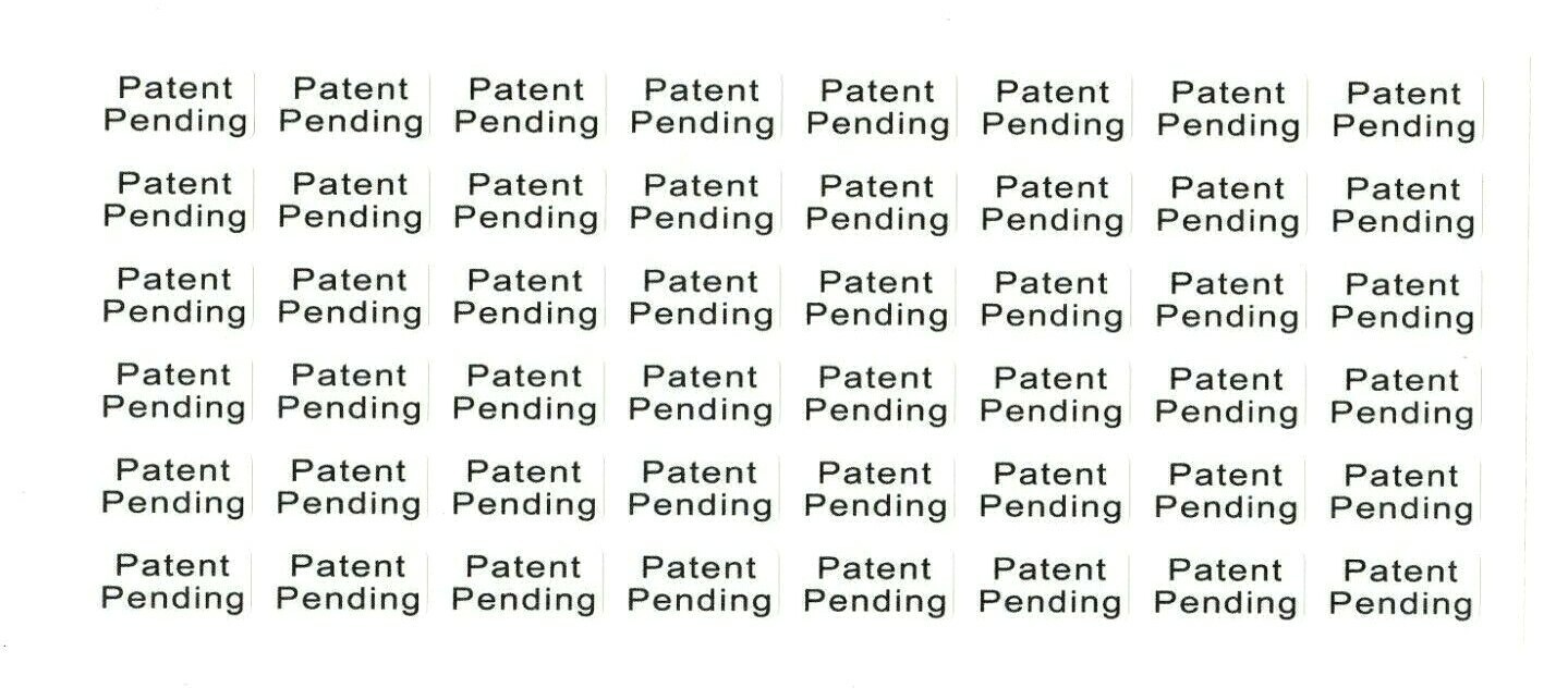 Clear Patent Pending Stickers | size: 1" x .5" | quantity: 48 decals per sheet Clear Patent Pending Stickers | size: 1" x .5" | quantity: 48 decals per sheet