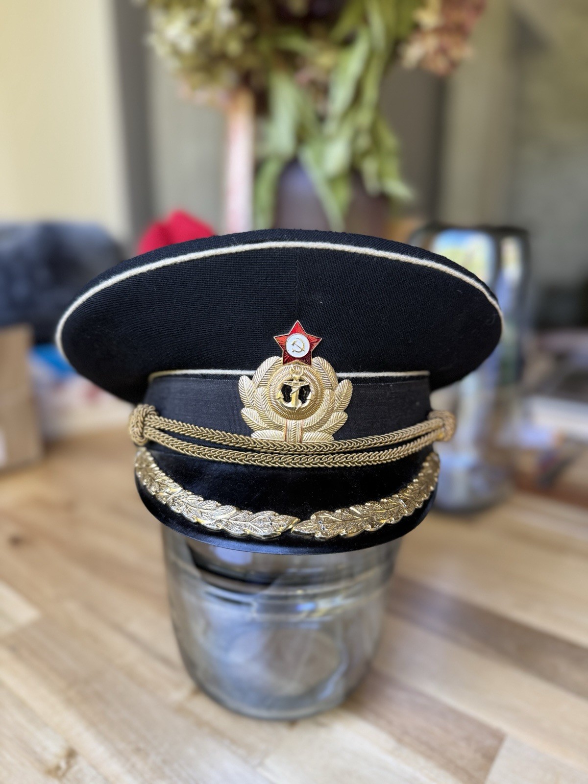 Vintage USSR Soviet Navy Naval Officer / Midshipman Parade Visor Cap Hat 1984 Vintage USSR Soviet Navy Naval Officer / Midshipman Parade Visor Cap Hat 1984