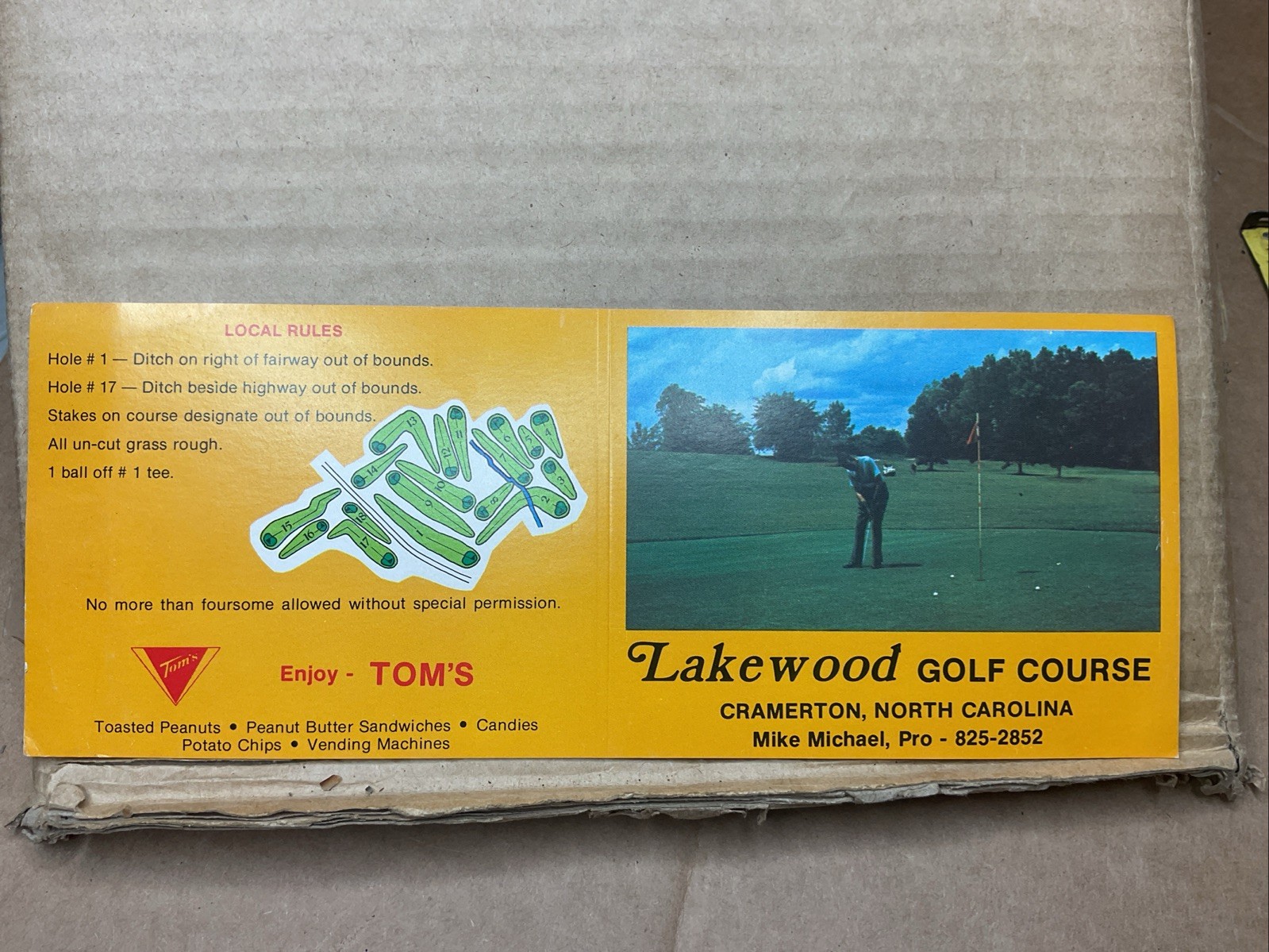 Vintage Lakewood Golf Course Score Card Dixon Ford Belmont Cramerton NC B77