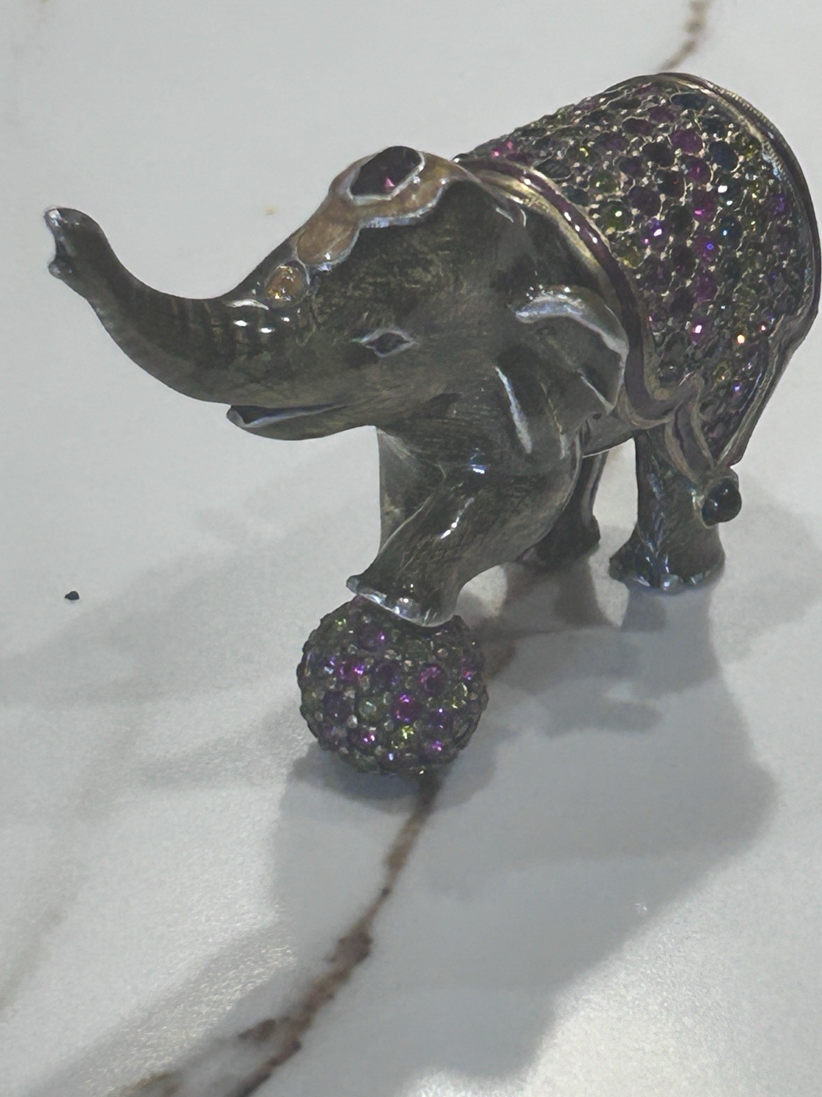 Jay Strongwater Elephant Trinket Box with Swarovski Crystals and Enamel Jay Strongwater Elephant Trinket Box with Swarovski Crystals and Enamel
