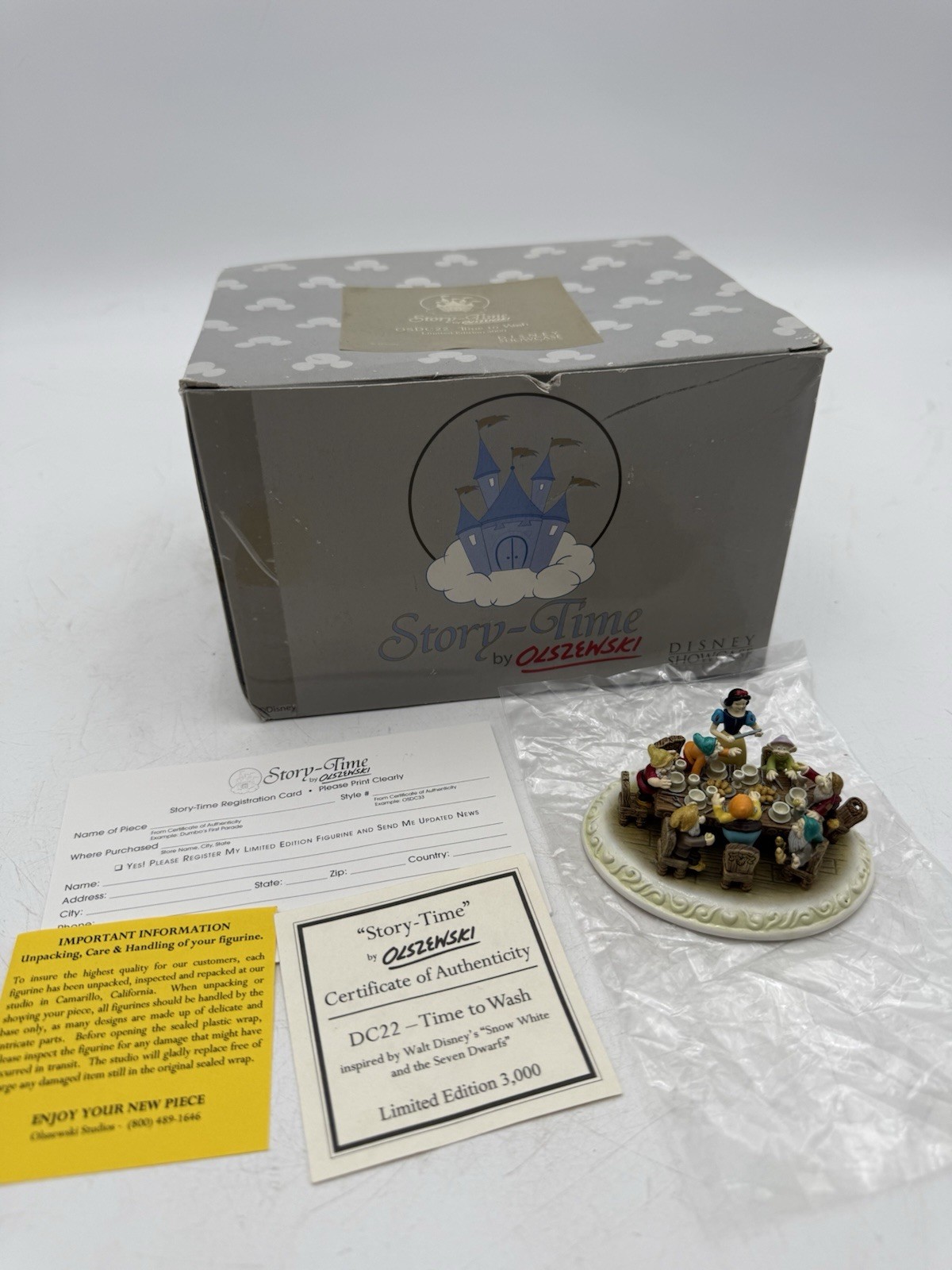 Rare Disney Snow White Story-Time Olszewski “Time to Wash” Limited Edition Rare Disney Snow White Story-Time Olszewski “Time to Wash” Limited Edition