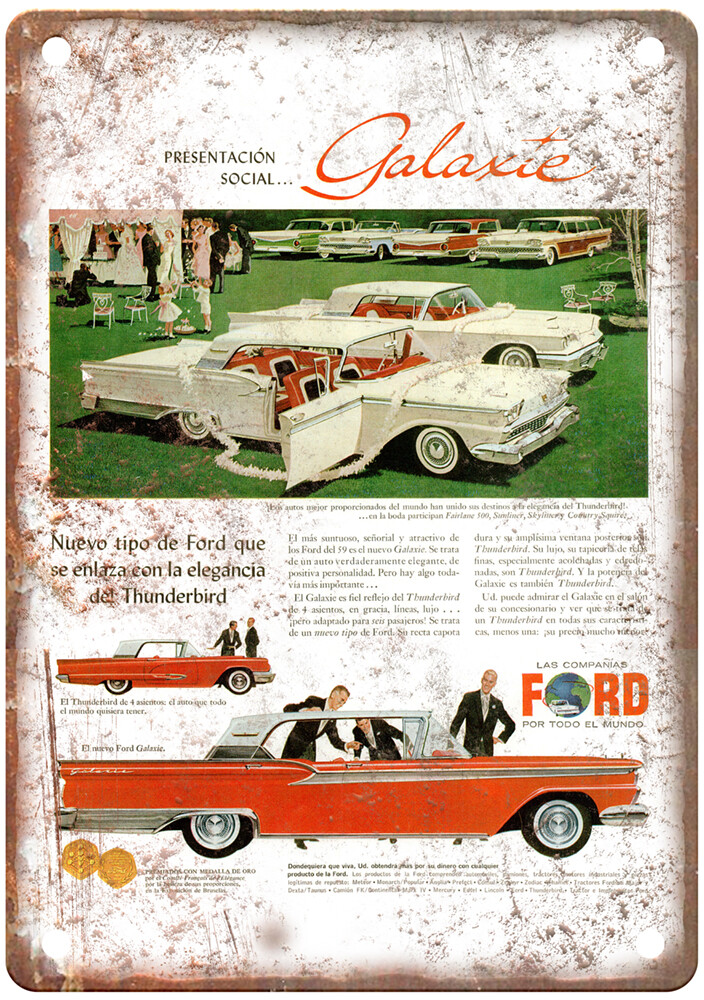Vintage 1959 Ford Galaxie Ad Retro Look Metal Sign A7049 Vintage 1959 Ford Galaxie Ad Retro Look Metal Sign A7049