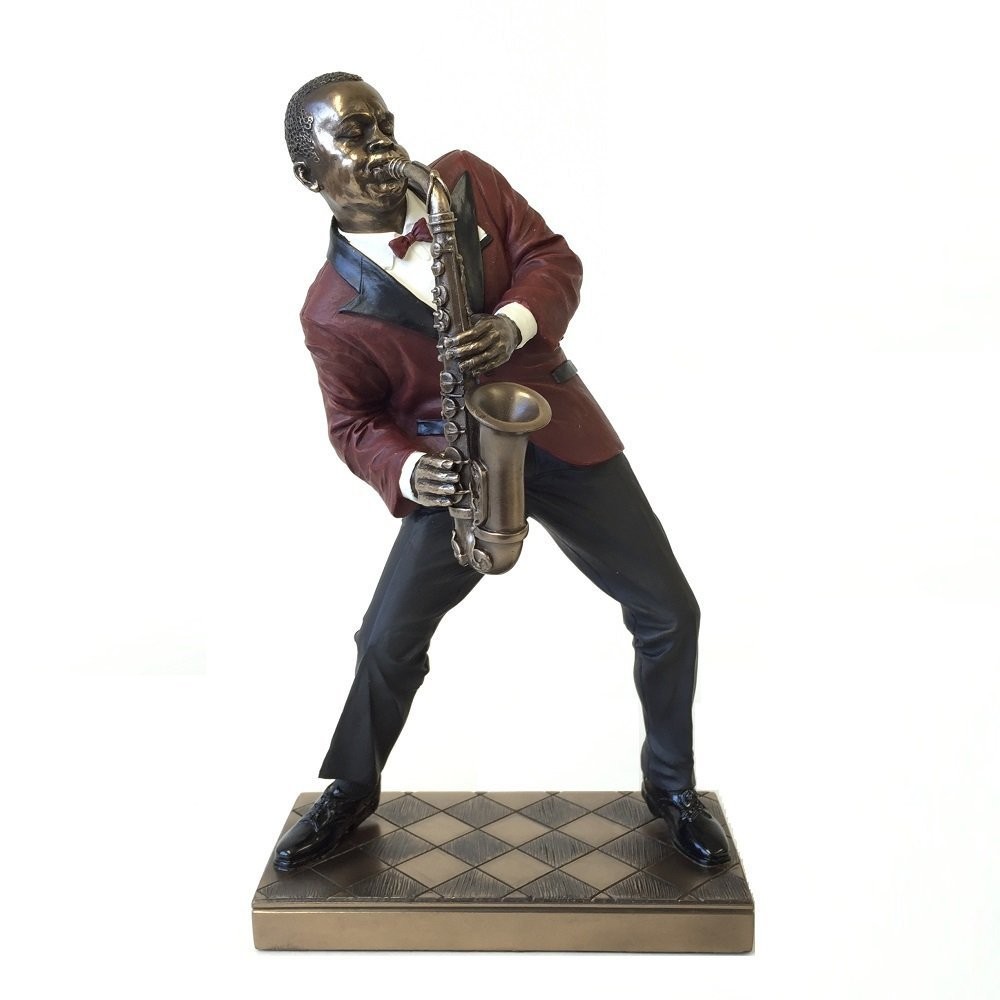 Alto Saxophone Player Statue Sculpture - Jazz Band Collection, Bronze Alto Saxophone Player Statue Sculpture - Jazz Band Collection, Bronze